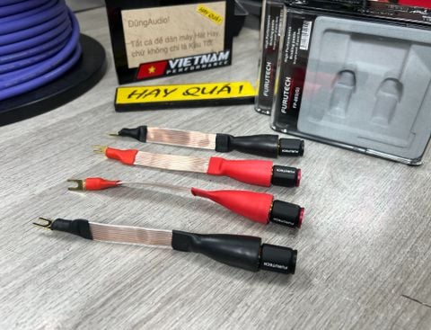  T6-21J Adaptor Hi-end Furutech - Adaptor mỏ giun 2mm ra lỗ cắm bắp chuối hoặc siết được càng cua 