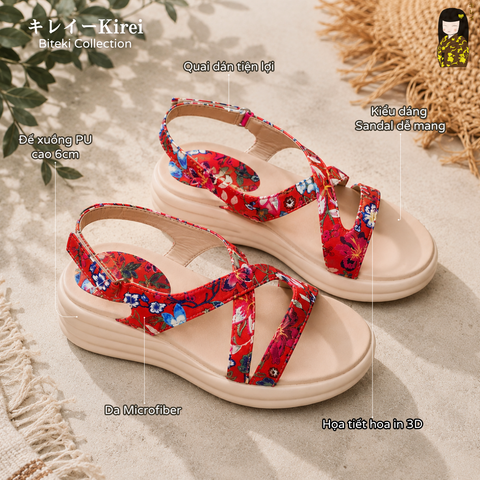 Kirei Biteki - Office Wedge Sandal HH06 Red