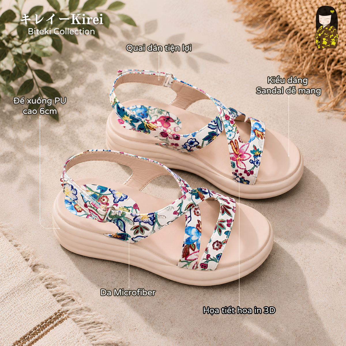  Kirei Biteki - Office Wedge Sandal HH06 White 