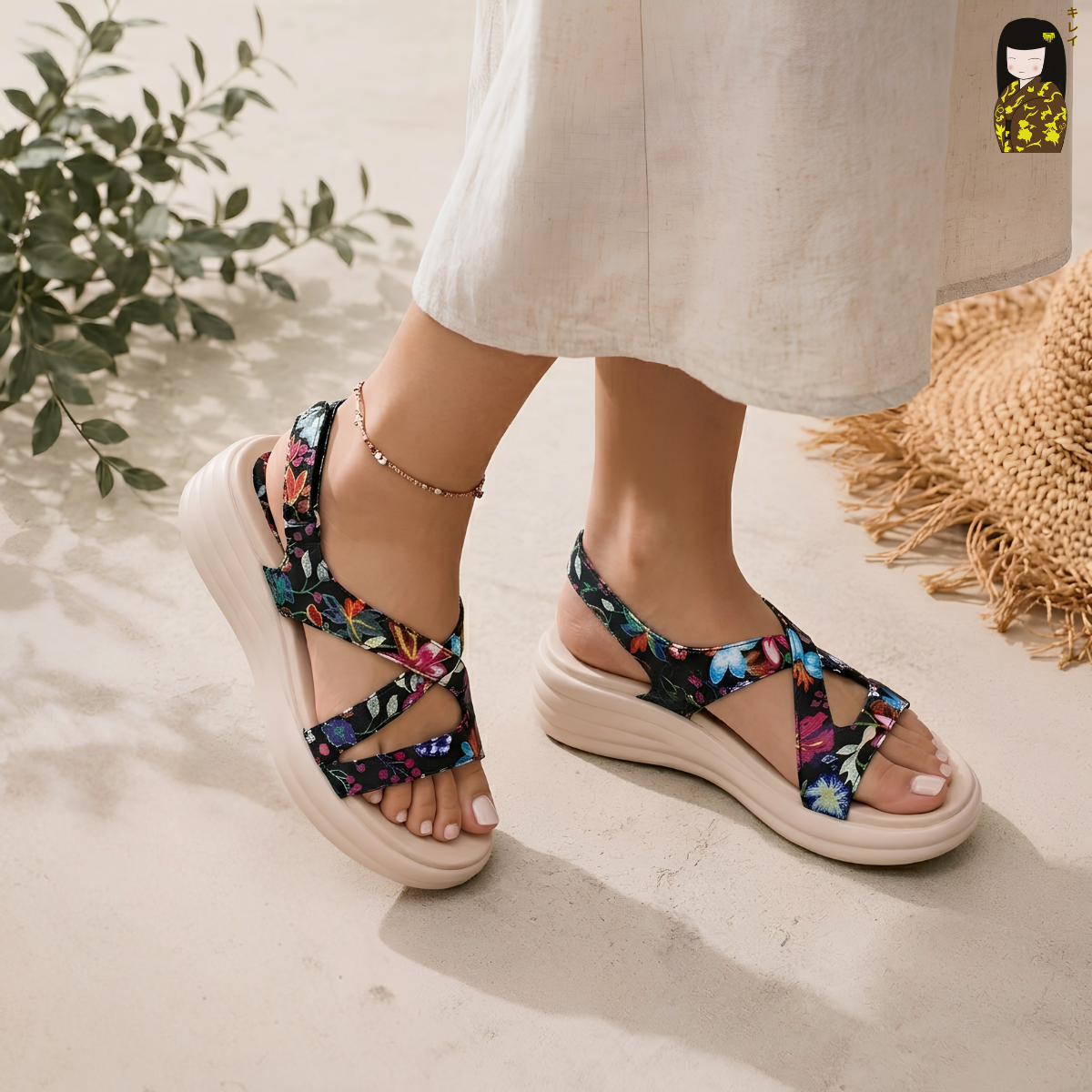  Kirei Biteki - Office Wedge Sandal HH06 Black 