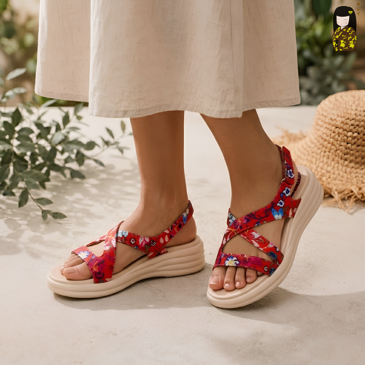  Kirei Biteki - Office Wedge Sandal HH06 Red 
