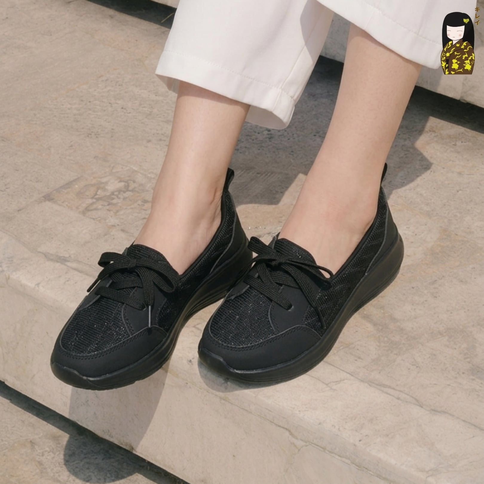  Giày đi bộ nữ Kirei Hime BG07 màu Đen 