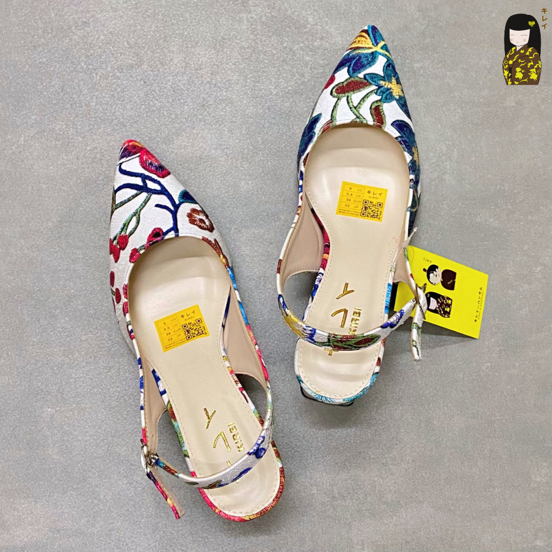  Giày slingback nữ Kirei Biteki CP06 màu Trắng - Cao gót công sở 