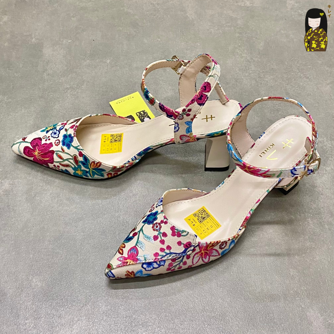  [Mới Về] Giày slingback nữ công sở Kirei Biteki HH27 màu kem 