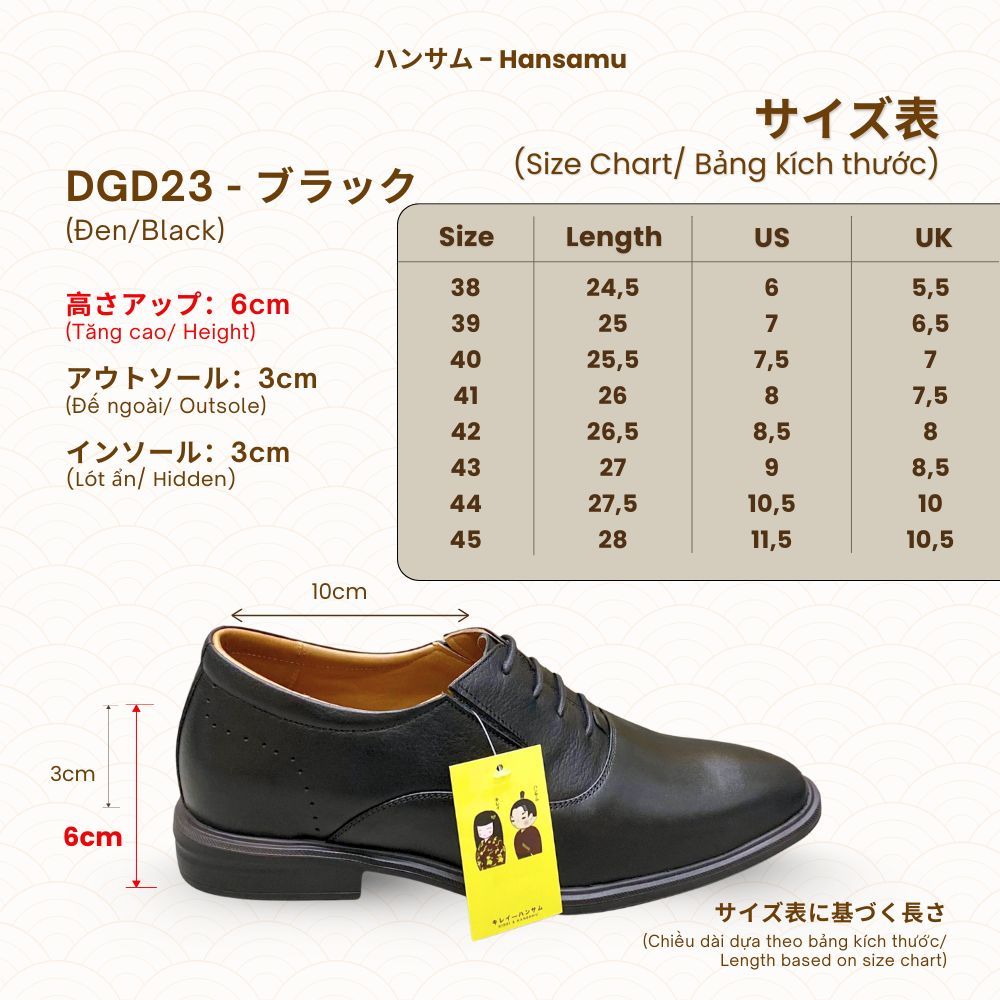  Hansamu Shin - 6cm Elevator Loafers DGD23 Black 