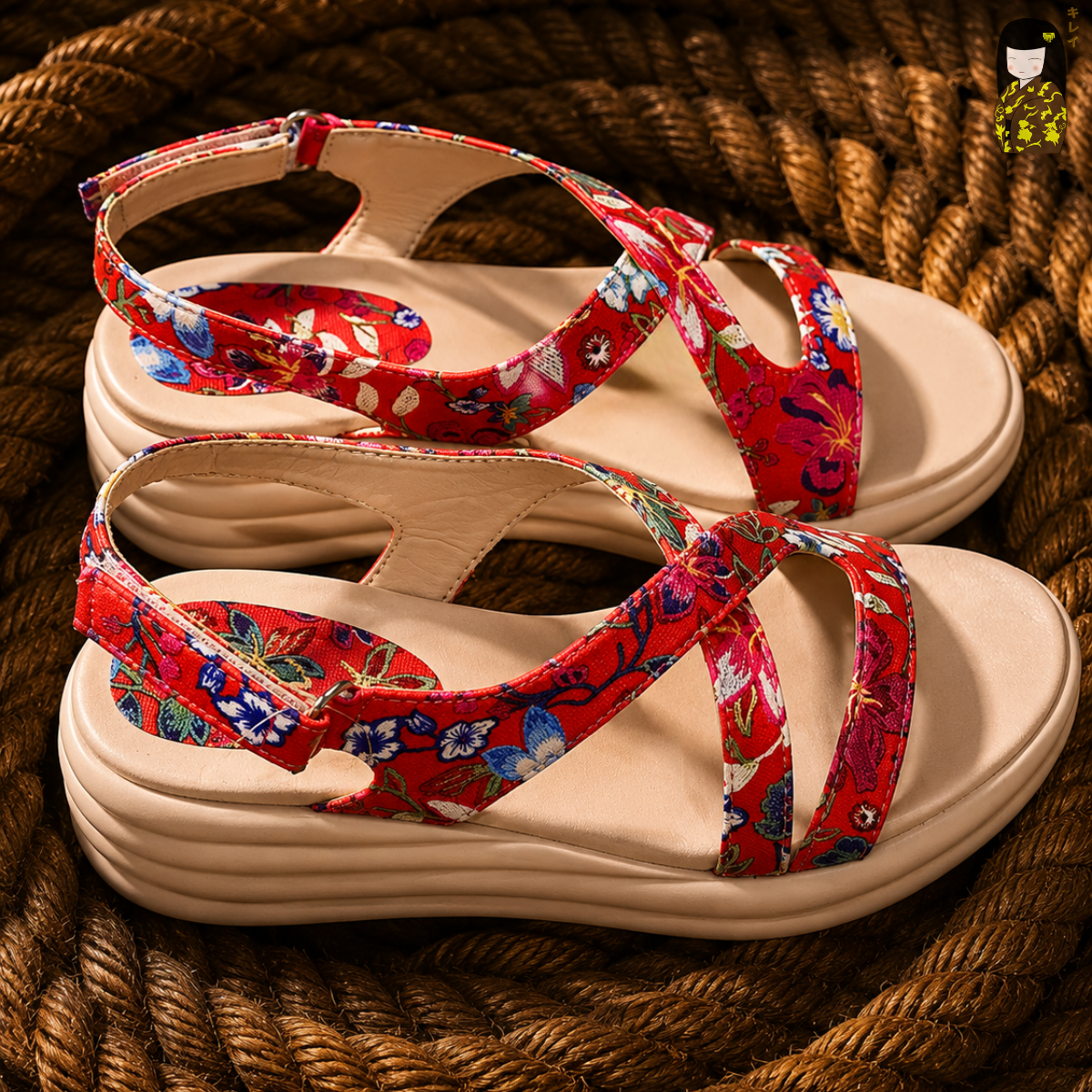  Kirei Biteki - Office Wedge Sandal HH06 Red 