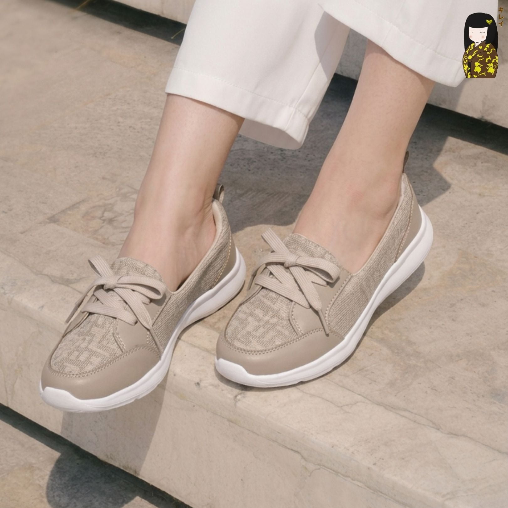  Giày đi bộ nữ Kirei Hime BG07 màu Be 