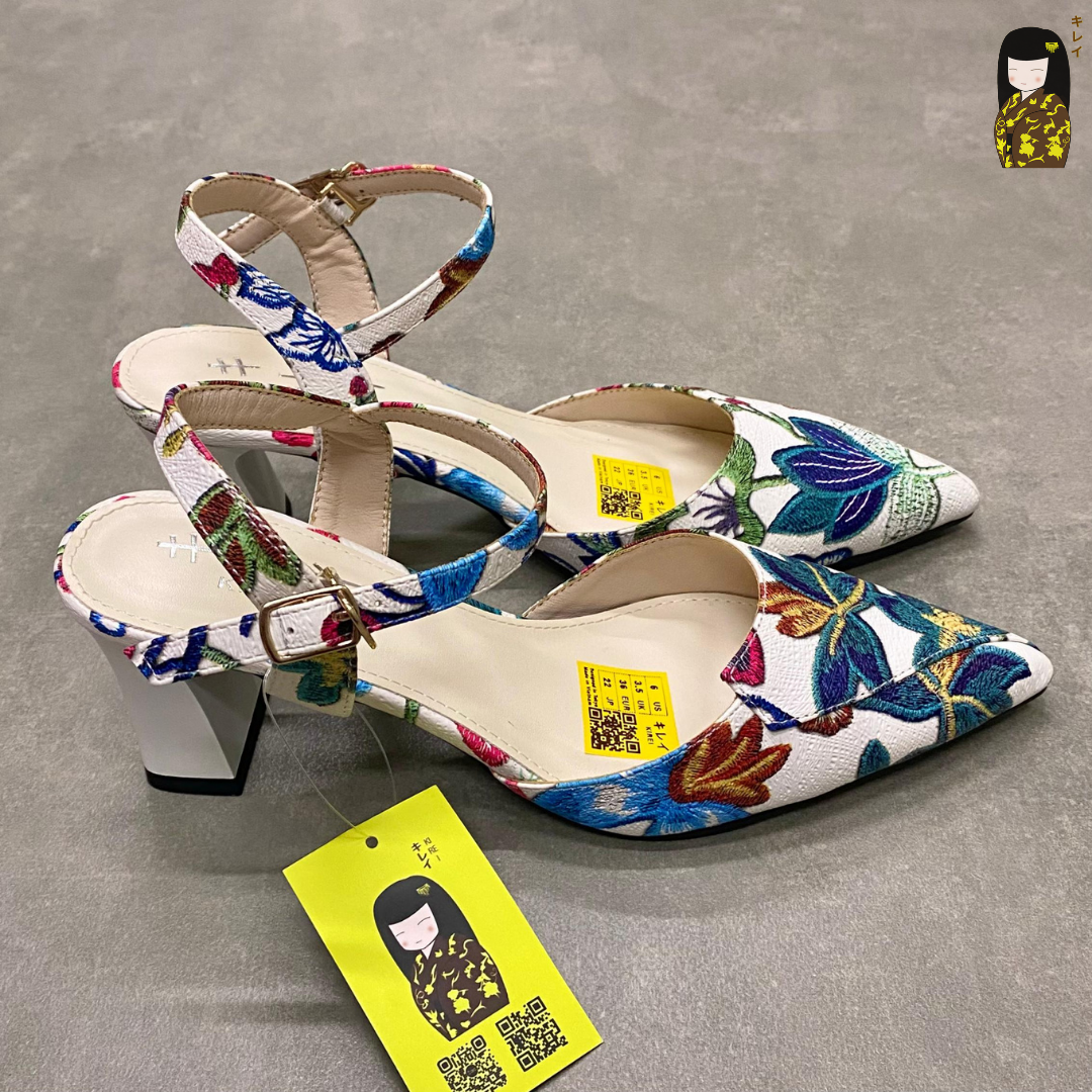  Giày slingback nữ Kirei Biteki CP05 màu Trắng - Cao gót công sở 