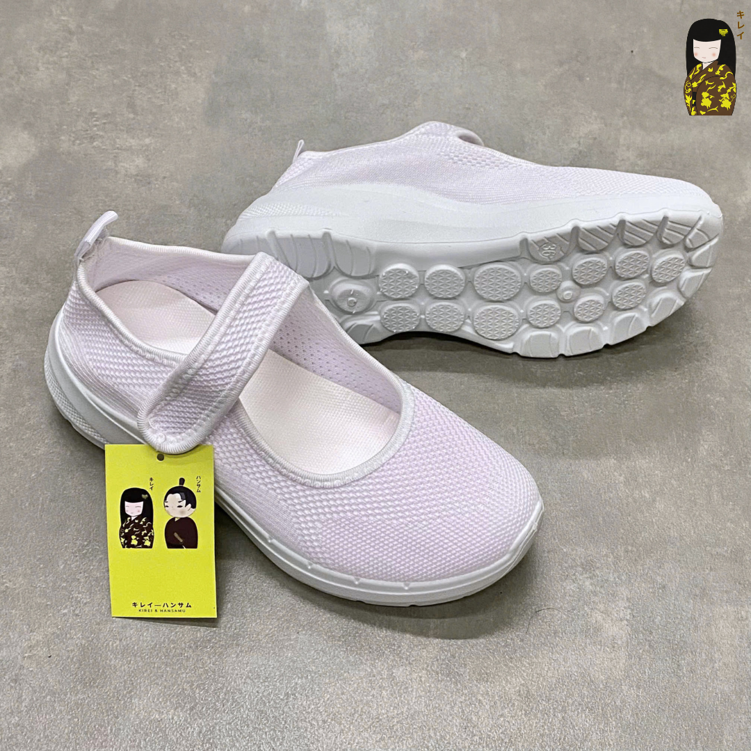  Giày búp bê nữ Kirei Nintai BG02 màu Trắng- Slip On nữ đi bộ 