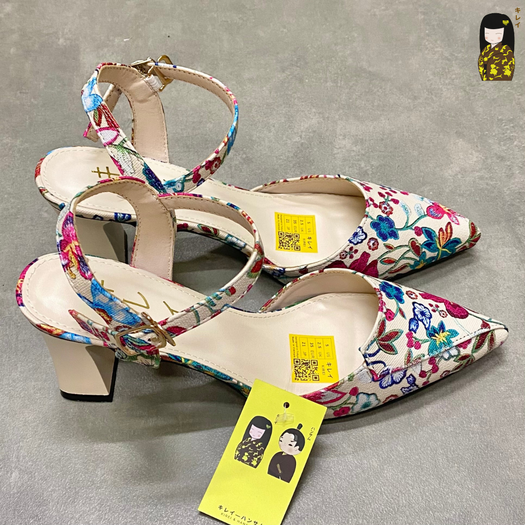  [Mới Về] Giày slingback nữ công sở Kirei Biteki HH27 màu kem 