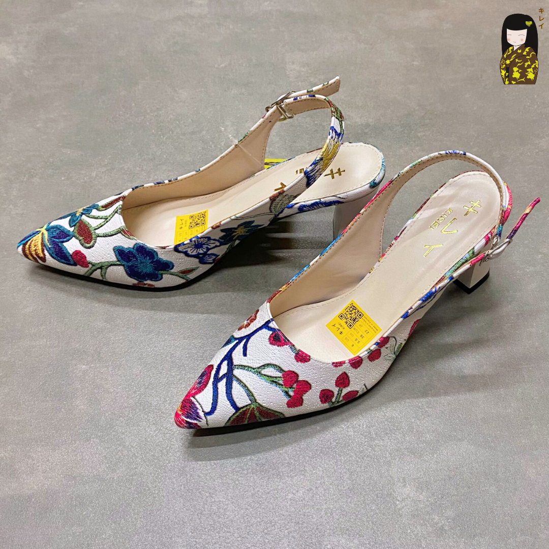  Giày slingback nữ Kirei Biteki CP06 màu Trắng - Cao gót công sở 