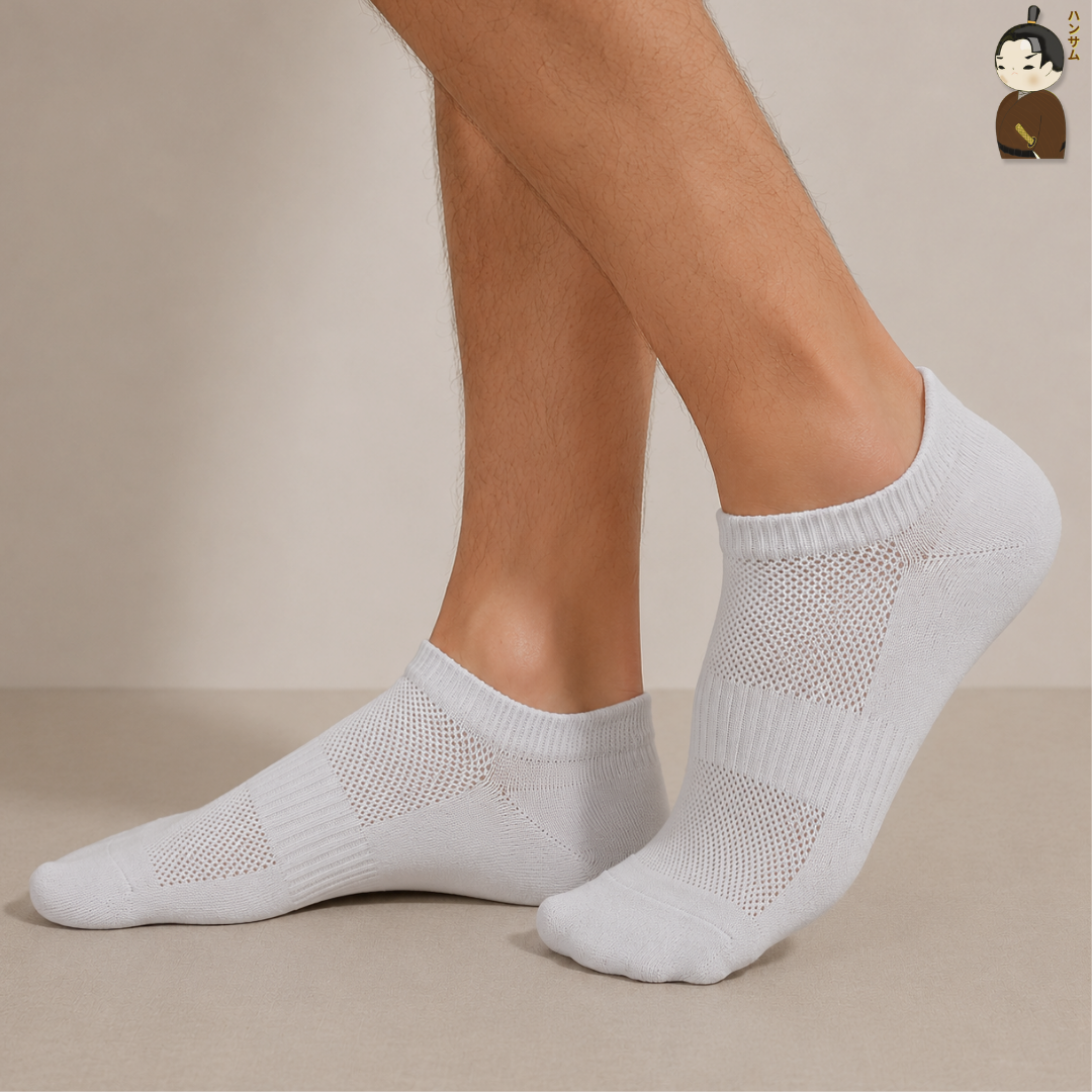 [Combo 5 đôi] Vớ Hansamu Shinobi daily sock BG14 White 