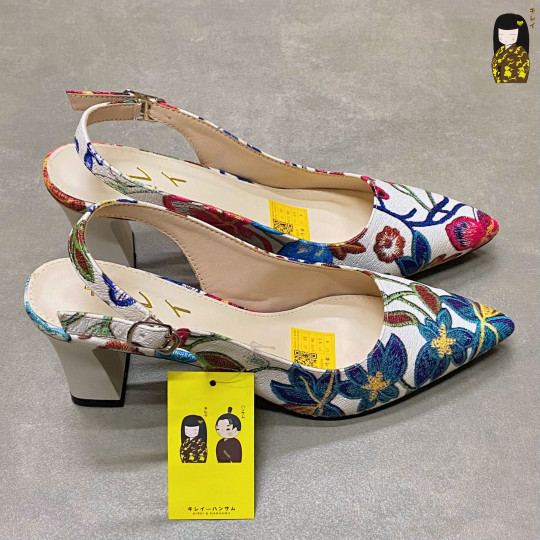  Giày slingback nữ Kirei Biteki CP06 màu Trắng - Cao gót công sở 