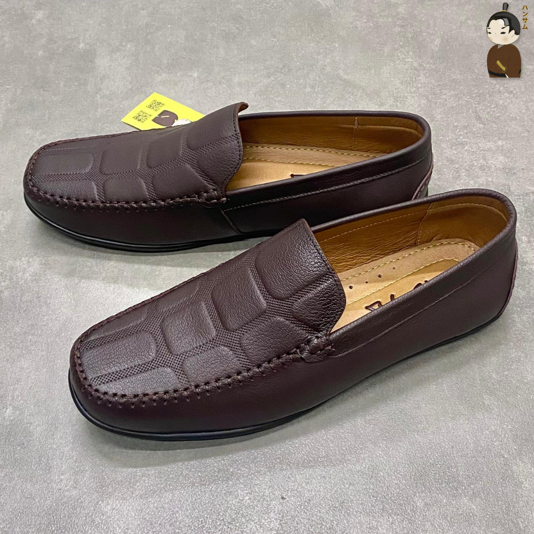  Giày lười Nam Hansamu Kai DGD09 màu Nâu - Moccasin da bò siêu bền 