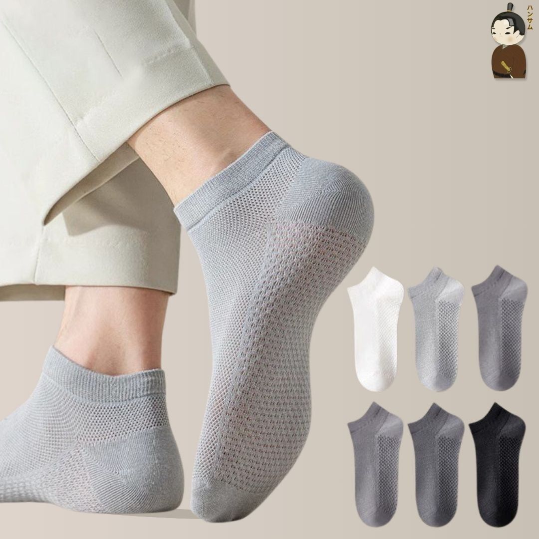  Combo 6 đôi vớ Hansamu Shinobi daily sock BG15 L.Grey 