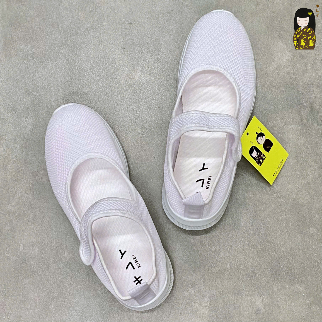  Giày búp bê nữ Kirei Nintai BG02 màu Trắng- Slip On nữ đi bộ 