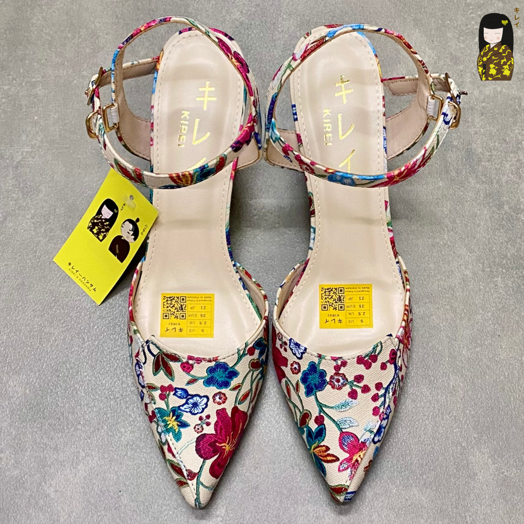  [Mới Về] Giày slingback nữ công sở Kirei Biteki HH27 màu kem 
