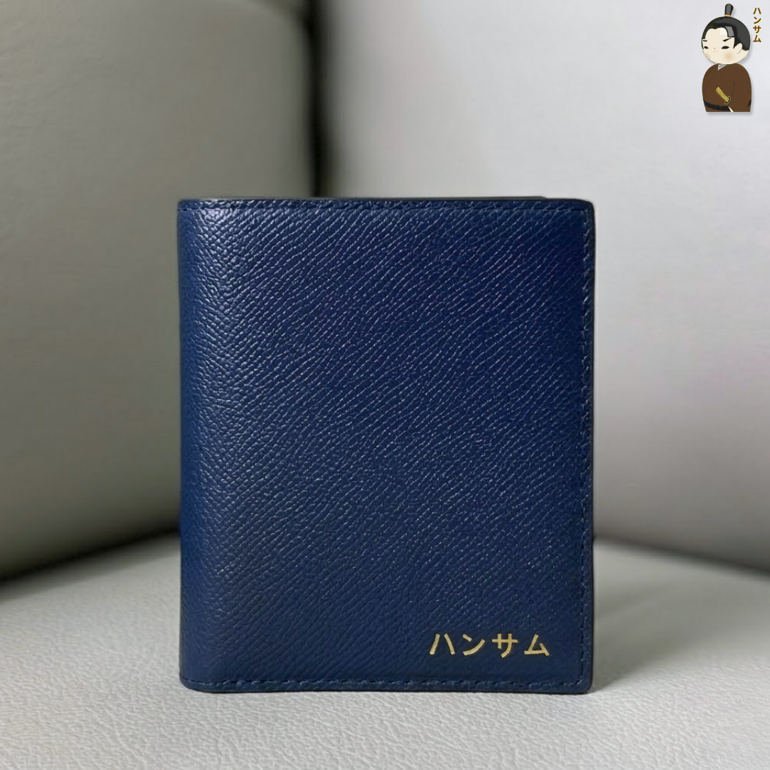  Hansamu En - Billfold Wallet DIA01 Navy 