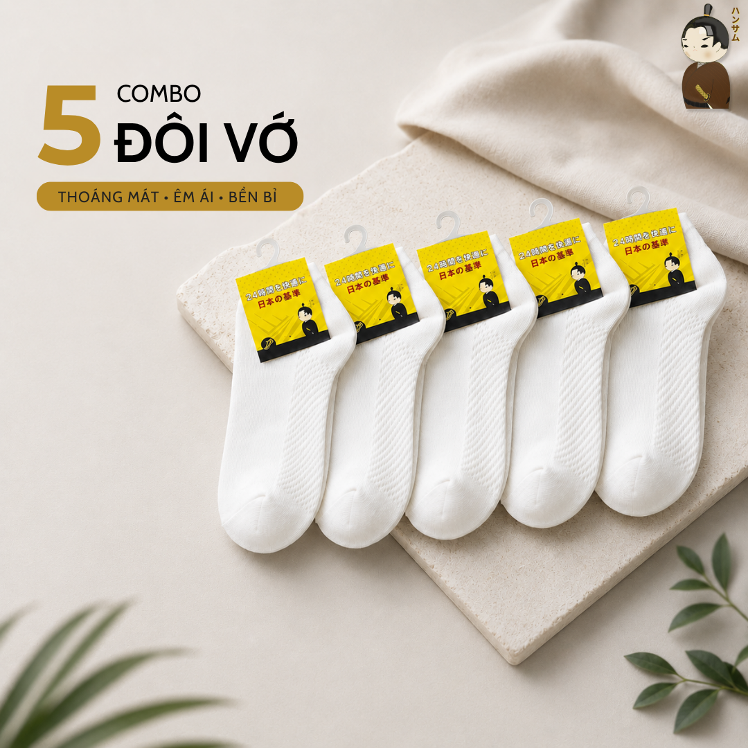  Hansamu Shinobi - Daily Sock BG14 White 