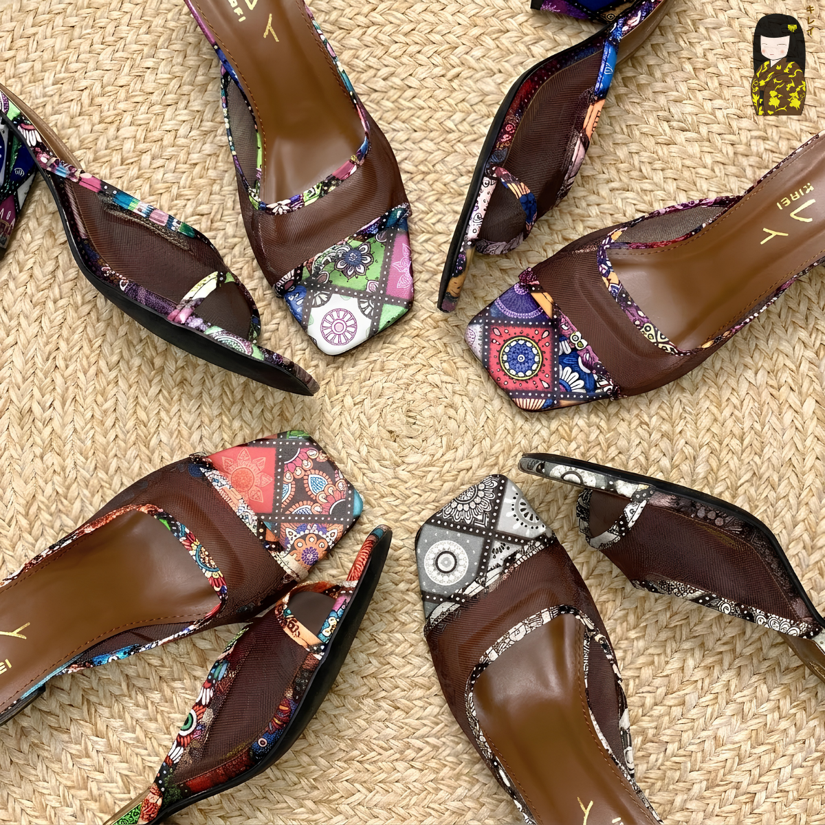  Kirei Biteki Boho - Office Block Heel HH10 Forest 