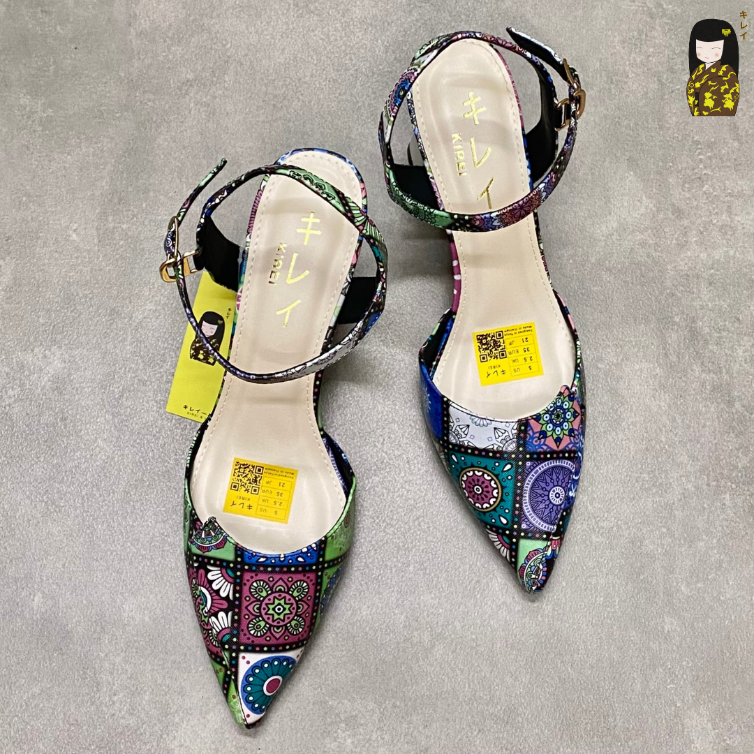  [Mới Về] Giày slingback nữ công sở Kirei Biteki Boho HH25 màu Xanh Rêu Forest 