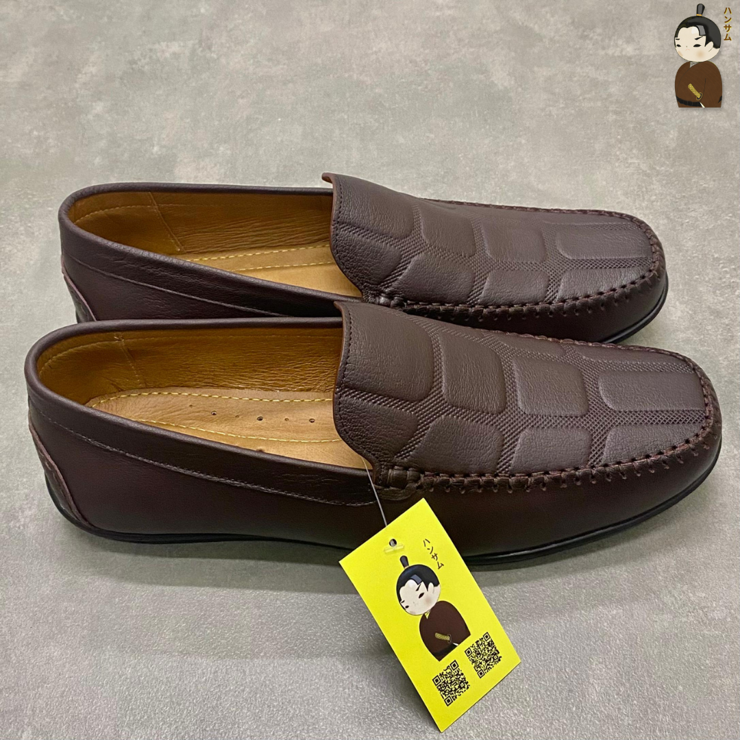  Giày lười Nam Hansamu Kai DGD09 màu Nâu - Moccasin da bò siêu bền 