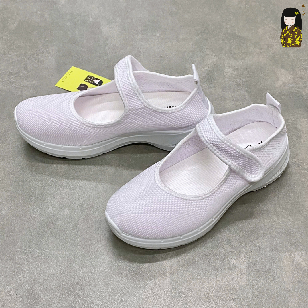  Giày búp bê nữ Kirei Nintai BG02 màu Trắng- Slip On nữ đi bộ 