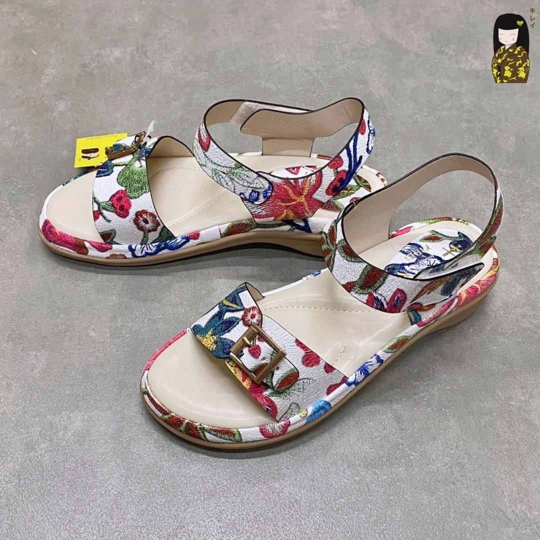  Sandal đế xuồng nữ Kirei Biteki CP10 màu Trắng - Công sở êm chân 