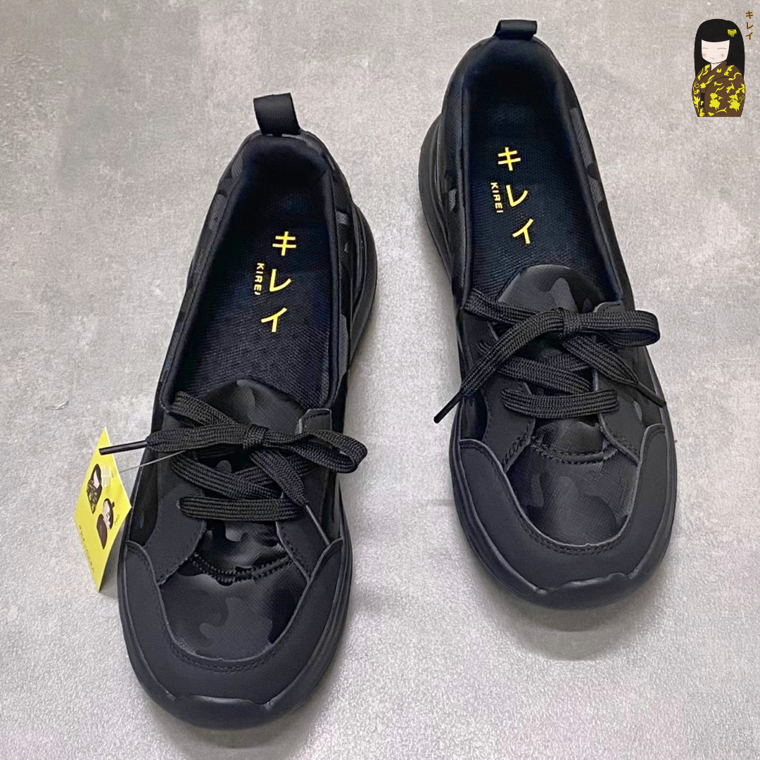 Giày đi bộ nữ Kirei Hime BG08 màu Đen Camo 
