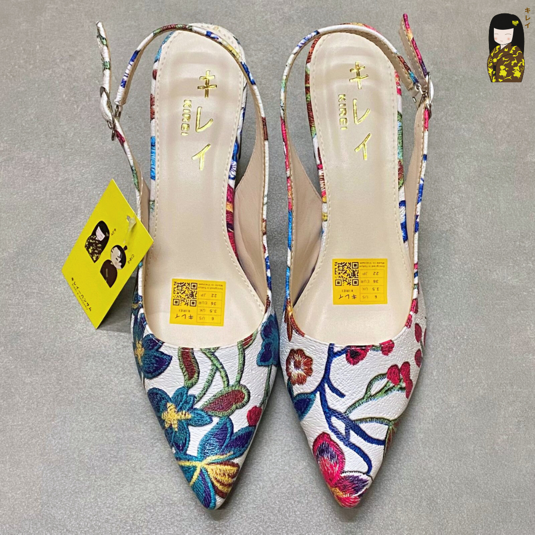  Giày slingback nữ Kirei Biteki CP06 màu Trắng - Cao gót công sở 