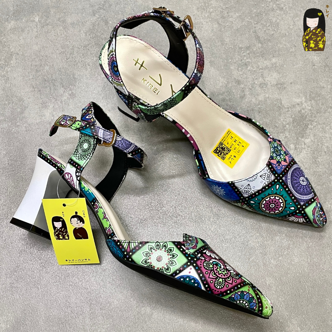  [Mới Về] Giày slingback nữ công sở Kirei Biteki Boho HH25 màu Xanh Rêu Forest 