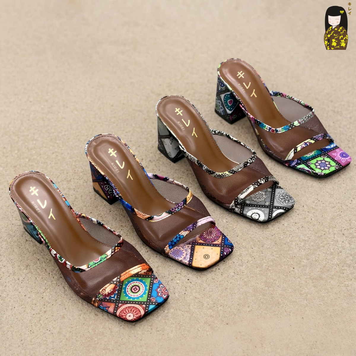  Kirei Biteki Boho - Office Block Heel HH10 Forest 
