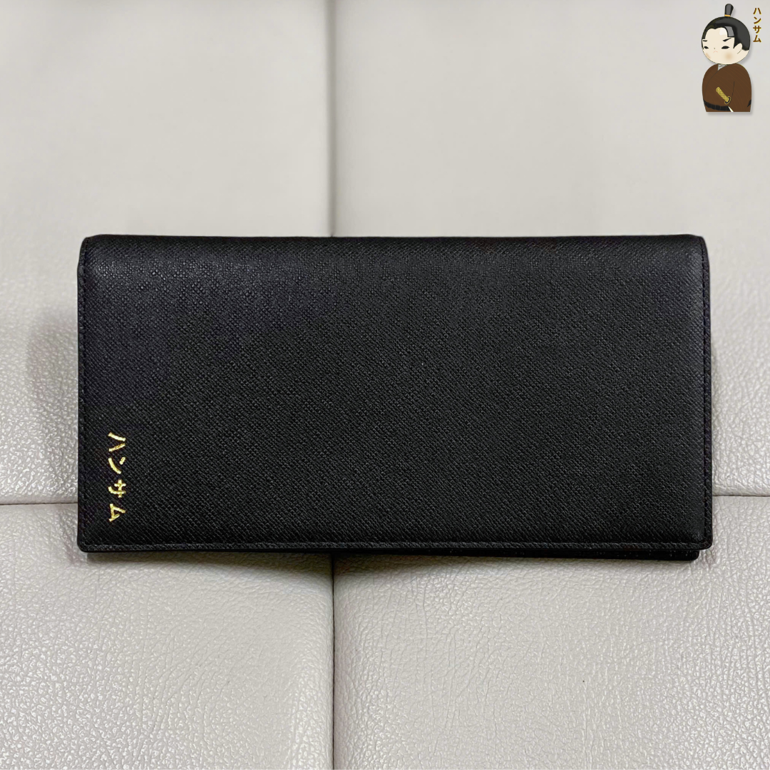  Hansamu En - Long Billfold Wallet DIA03 Black 