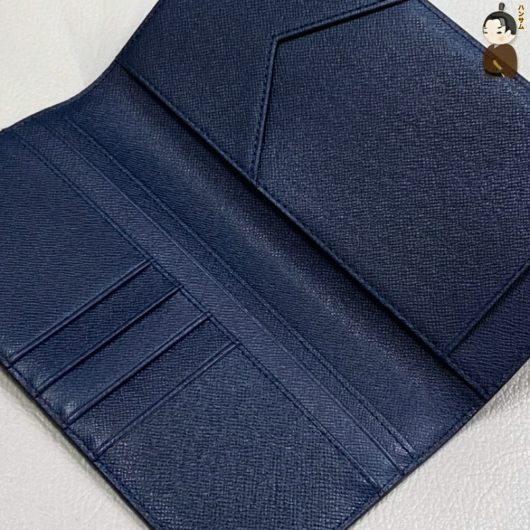  Hansamu En - Long Billfold Wallet DIA03 D.Blue 