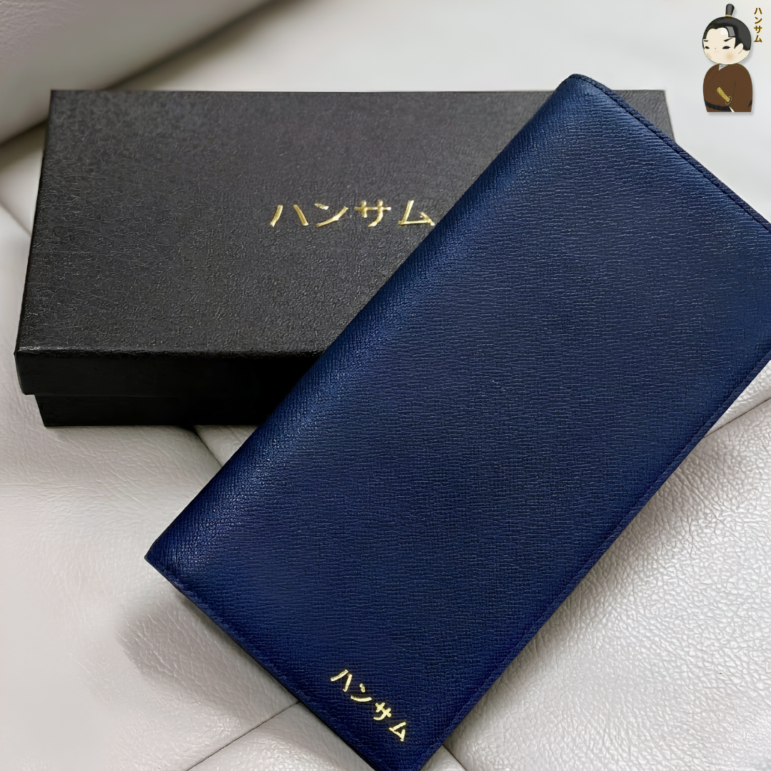  Hansamu En - Long Billfold Wallet DIA03 D.Blue 