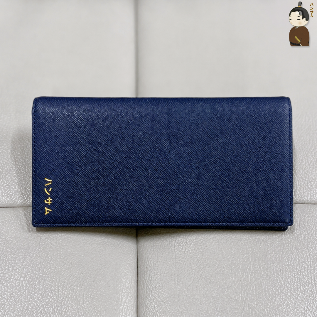  Hansamu En - Long Billfold Wallet DIA03 D.Blue 