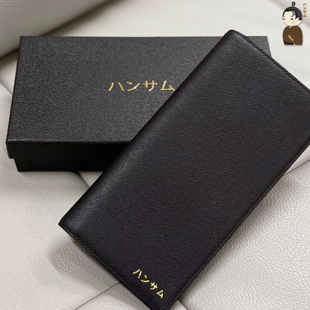  Hansamu En - Long Billfold Wallet DIA03 Black 