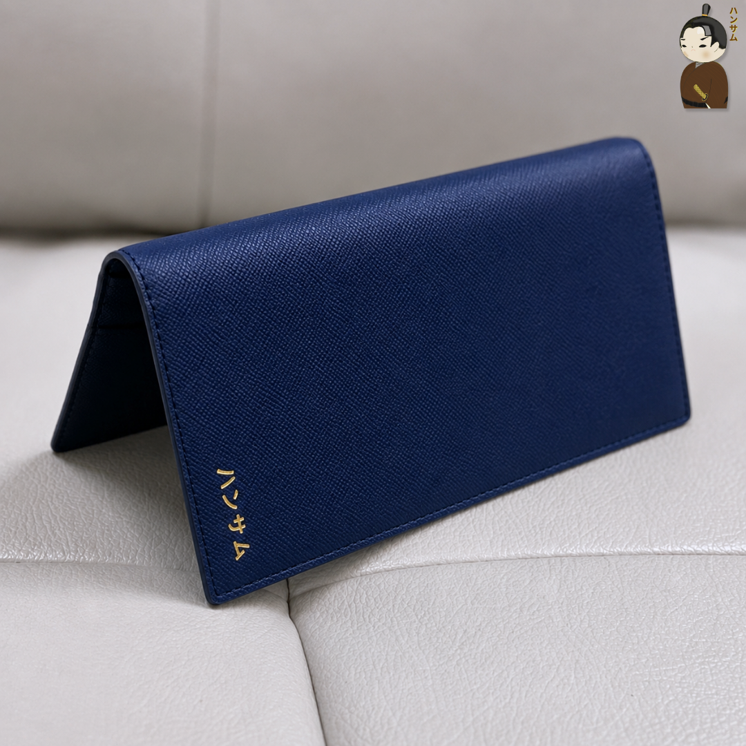  Hansamu En - Long Billfold Wallet DIA03 D.Blue 