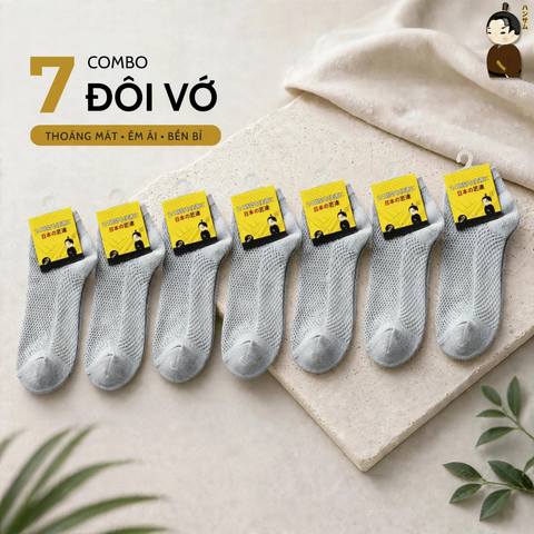 [Combo 7 đôi] Vớ Hansamu Shinobi daily sock BG14 Grey