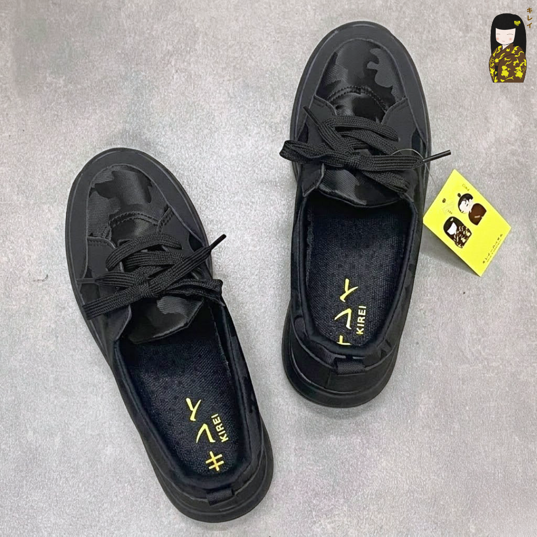  Giày đi bộ nữ Kirei Hime BG08 màu Đen Camo 
