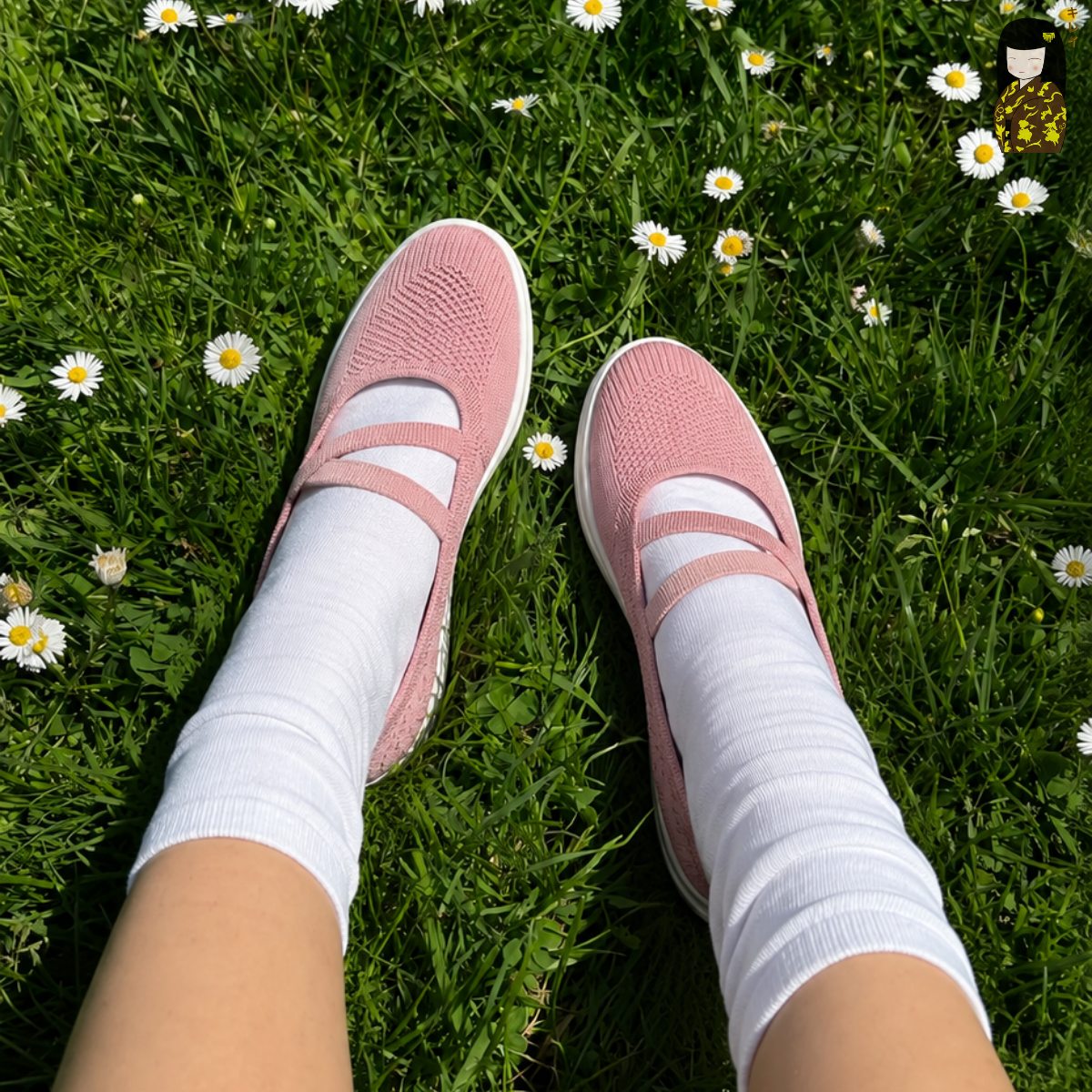  Giày búp bê nữ Kirei Nintai BG01 màu Hồng - Slip On nữ đi bộ 