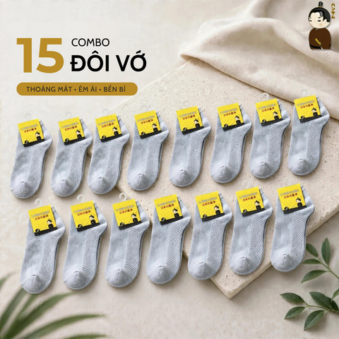 [Combo 15 đôi] Vớ Hansamu Shinobi daily sock BG14 Grey