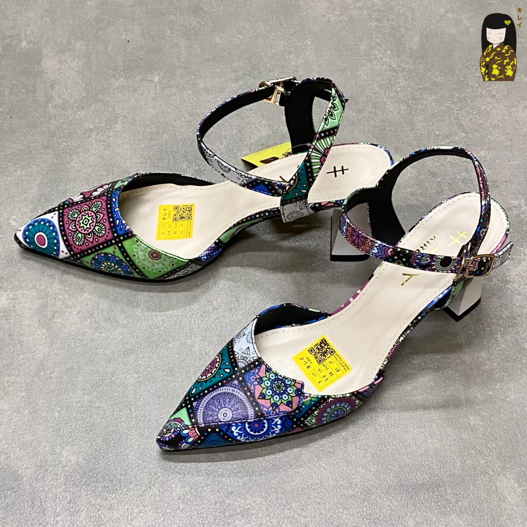  [Mới Về] Giày slingback nữ công sở Kirei Biteki Boho HH25 màu Xanh Rêu Forest 