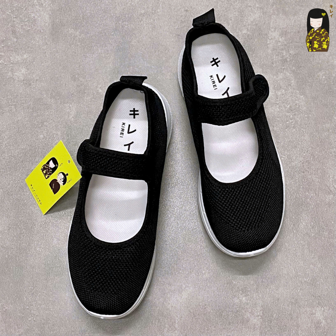 Giày búp bê nữ Kirei Nintai BG02 màu Đen - Slip On nữ đi bộ 