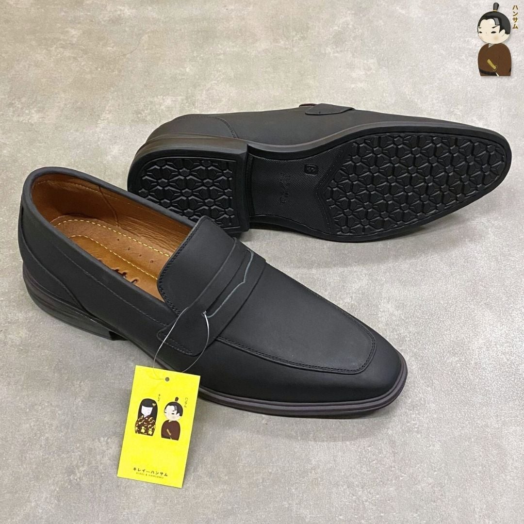  Giày Lười Nam Hansamu Zen - Office Loafers DGD27 Black | Da Bò, Đế Nhẹ 