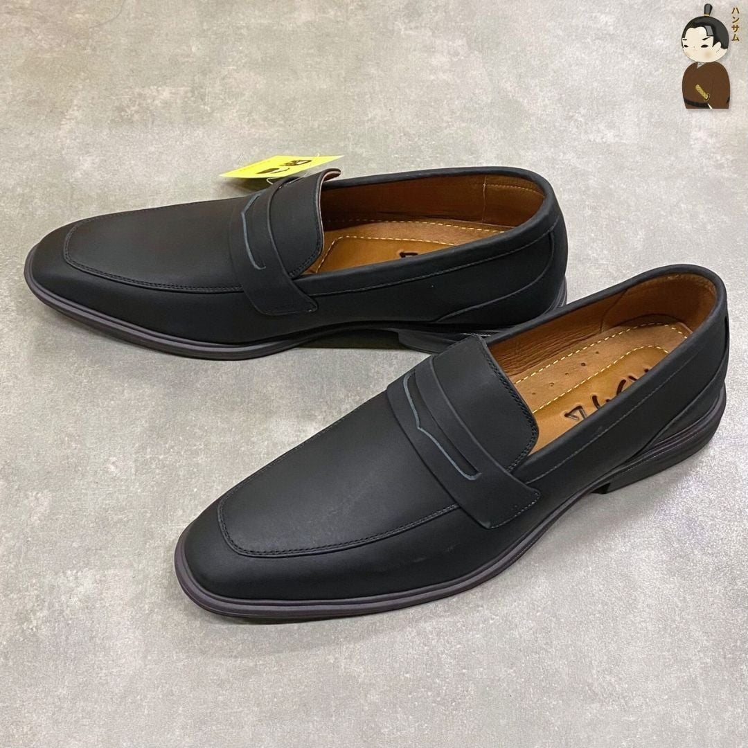  Giày Lười Nam Hansamu Zen - Office Loafers DGD27 Black | Da Bò, Đế Nhẹ 