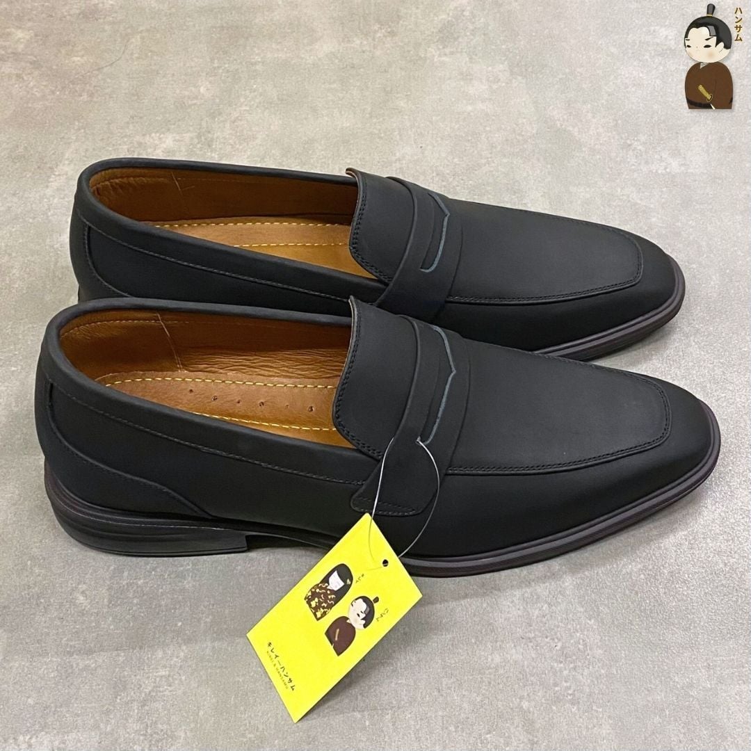  Giày Lười Nam Hansamu Zen - Office Loafers DGD27 Black | Da Bò, Đế Nhẹ 