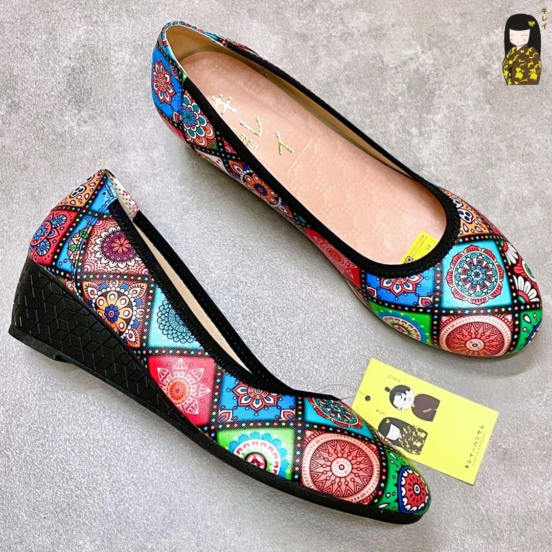  [Mới Về] Giày búp bê nữ công sở đế xuồng Kirei Biteki Boho HH22 màu Nâu Amber 