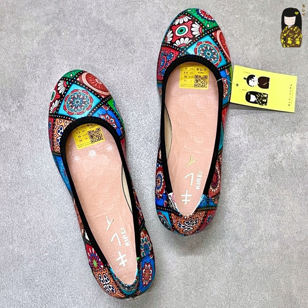  [Mới Về] Giày búp bê nữ công sở đế xuồng Kirei Biteki Boho HH22 màu Nâu Amber 