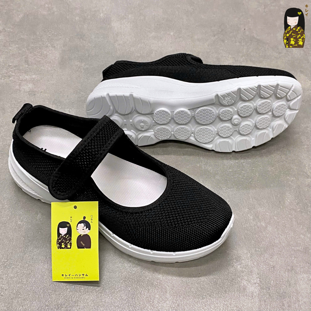 Giày búp bê nữ Kirei Nintai BG02 màu Đen - Slip On nữ đi bộ 
